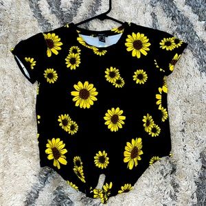 black and yellow flower shirt